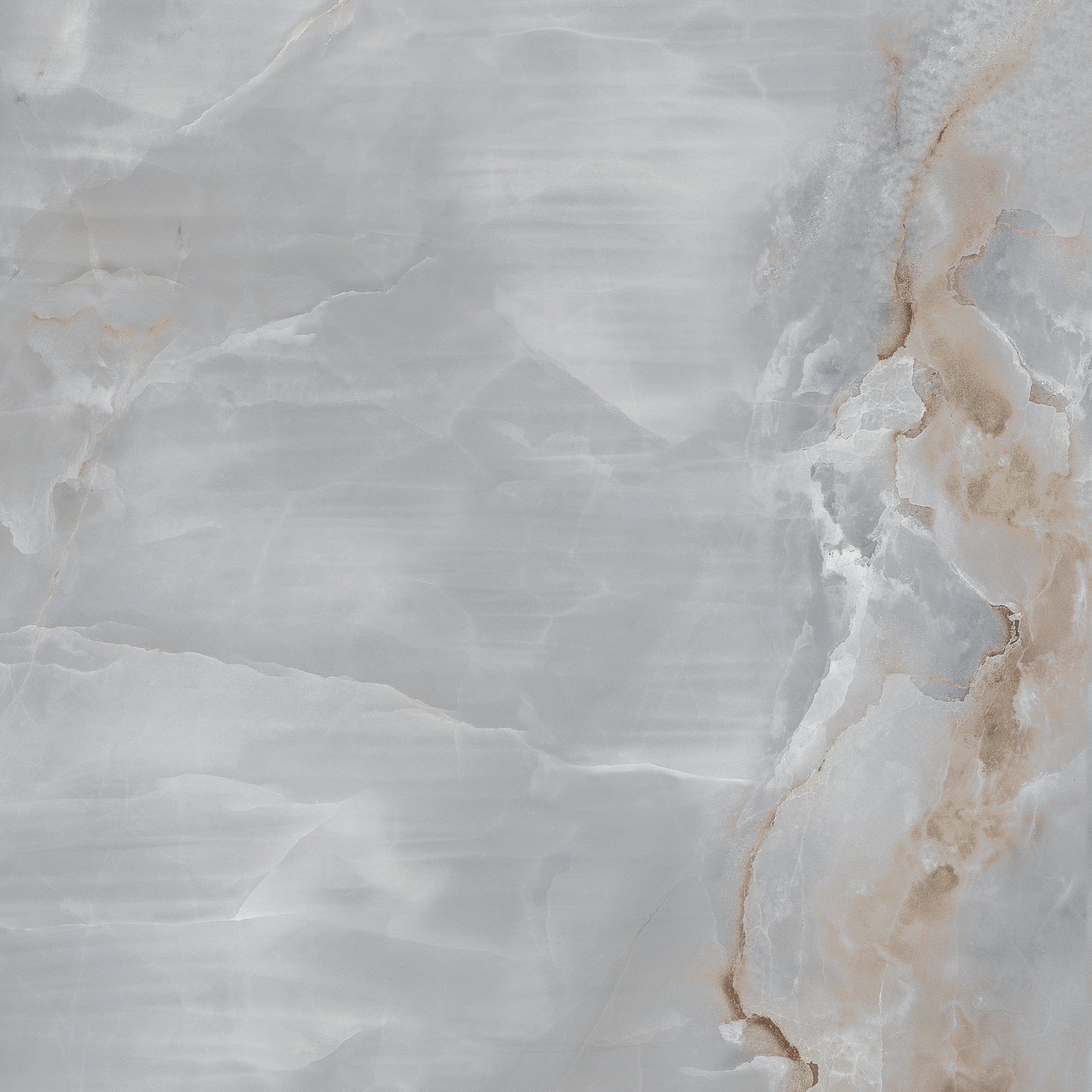 Close-up of a marble tile with light blue and beige coloration