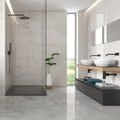Modern bathroom with shower, sink, and bathtub